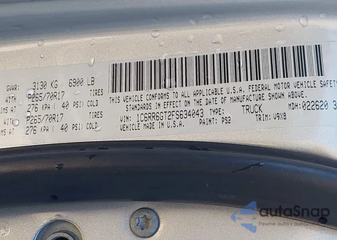 2015 Ram 1500 Slt из США, поврежденный, VIN 1C6RR6GT2FS634043